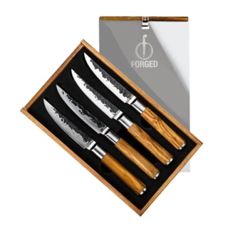 Sada 4 steakových nožů FORGED Olive v dárkovém balení